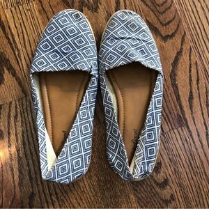 Lucky Brans blue and white woven slip on flat espadrilles‎ women’s size 10